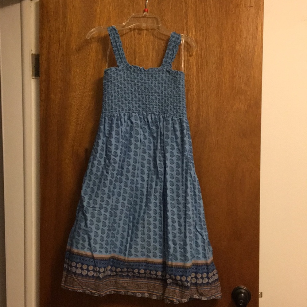 100% cotton sundress blue orange floral